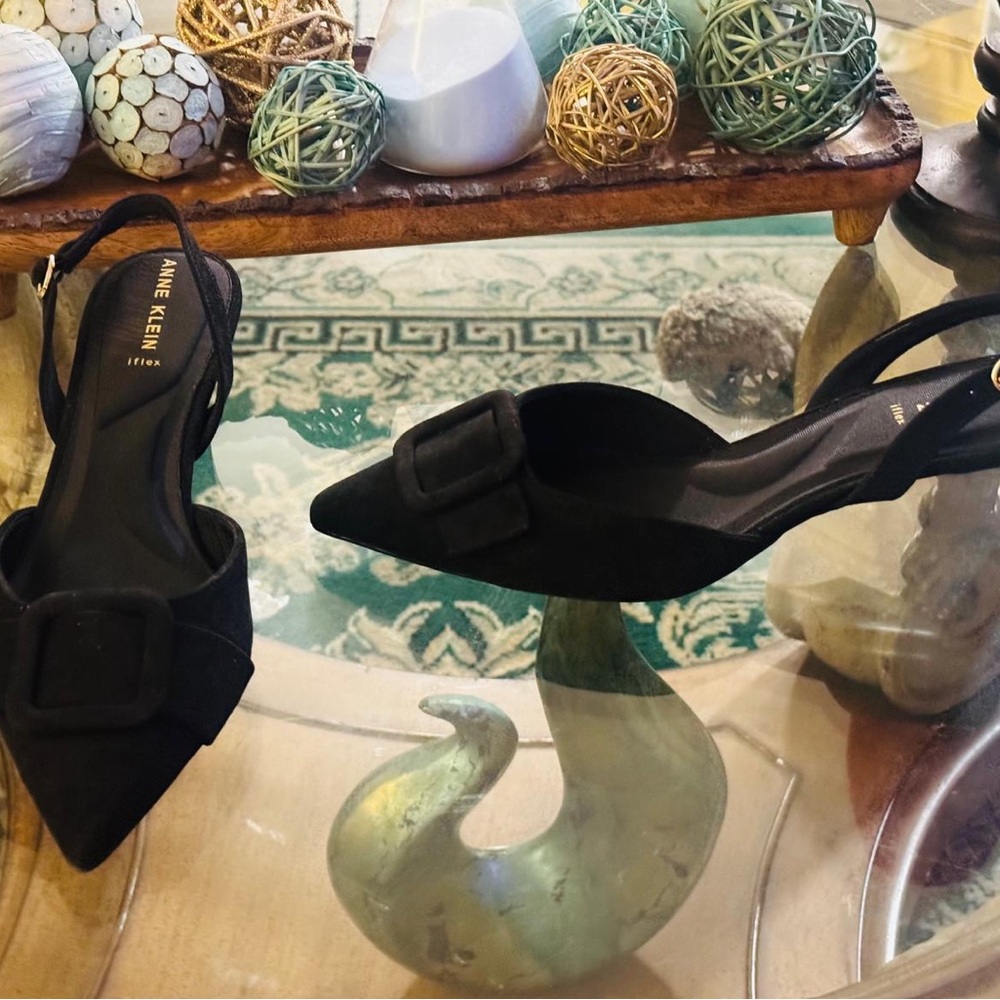 Anne Klein Black Slingback Heels
